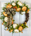 Peony Butterfly Wreath: Farmhouse Grapevine Front Door Decor