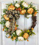 Peony Butterfly Wreath: Farmhouse Grapevine Front Door Decor