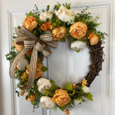Peony Butterfly Wreath: Farmhouse Grapevine Front Door Decor