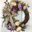 Lavender Peony Wreath: Farmhouse Front Door Decor