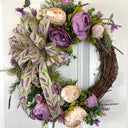Lavender Peony Wreath: Farmhouse Front Door Decor