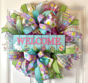 Spring Bunny Wreath: Pastel Easter Egg Welcome Decor