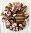 Elegant Chocolate Easter wreath for front Door