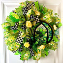 Faux Green Stained Glass St Patricks Day Wreath