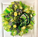 Faux Green Stained Glass St Patricks Day Wreath