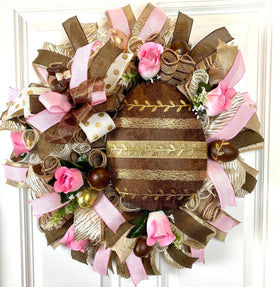 Elegant Chocolate Easter wreath for front Door