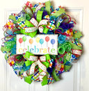 Birthday Wreath Front Door, Party Decor, Spring Wreath, Celebration