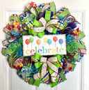 Birthday Wreath Front Door, Party Decor, Spring Wreath, Celebration