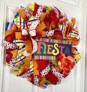 Fiesta Wreath, Cinco de Maya, Party Decor, Summer Deco Mesh
