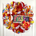 Fiesta Wreath, Cinco de Maya, Party Decor, Summer Deco Mesh