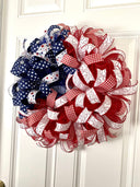 Baseball Wreath: Patriotic American Flag Decor, Stars & Stripes