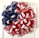 Baseball Wreath: Patriotic American Flag Decor, Stars & Stripes