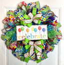 Birthday Wreath Front Door, Party Decor, Spring Wreath, Celebration