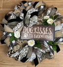 Farmhouse Welcome Wreath: Neutral Deco Mesh, Custom Sign
