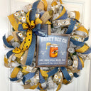 XL Everyday Honey Bee Wreath Front Door, Farmhouse All Seasons Wreath, Spring Wreath, Summer Deco Mesh