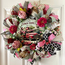 Everyday Wreath, Red Truck, Flower Market Summer Wreath, Home Decor, Farmhouse, All Season Wreath, Spring Wreath, Summer Deco Mesh