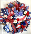 Patriotic Wreath, Summer Wreath, American Flag, Stars & Stripes, Everyday, Memorial Day, Double Doors, Flag, 4th of July, Summer Wreath