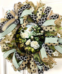 Summer Wreath Front Door, Farmhouse Stained Glass Wreath, Everyday Wreath, Summer Deco Mesh