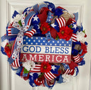 XL Patriotic Wreath: American Flag, Stars & Stripes, Summer Decor