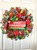 Watermelon Wreath, Summer Front Door Wreath, Kitchen Wreath, Spring Wreath for front door