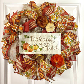 Welcome to our Patch Farmhouse Pumpkin Wreath