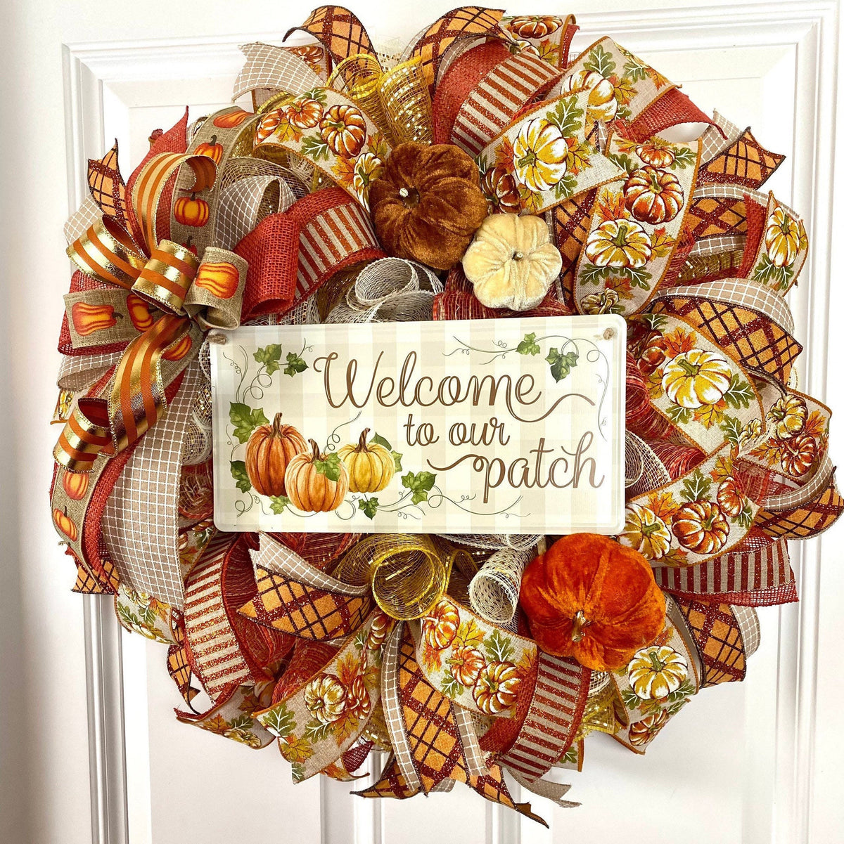 Welcome to our Patch Farmhouse Pumpkin Wreath