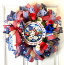 Patriotic Wreath, Summer Wreath, American Flag, Stars & Stripes, Everyday, Memorial Day, Double Doors, Flag, 4th of July, Summer Wreath