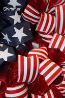 XL American Flag Wreath: Patriotic Red White and Blue Decor