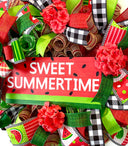 Watermelon Geranium Wreath - Summer Decoration for Door