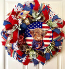 Patriotic Highland Cow Wreath