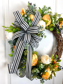 Summer Wreath, Peony Wreath, Tuscan Wreath, French Country Wreath, Spring wreath, Front Door Wreath, Summer Wreath