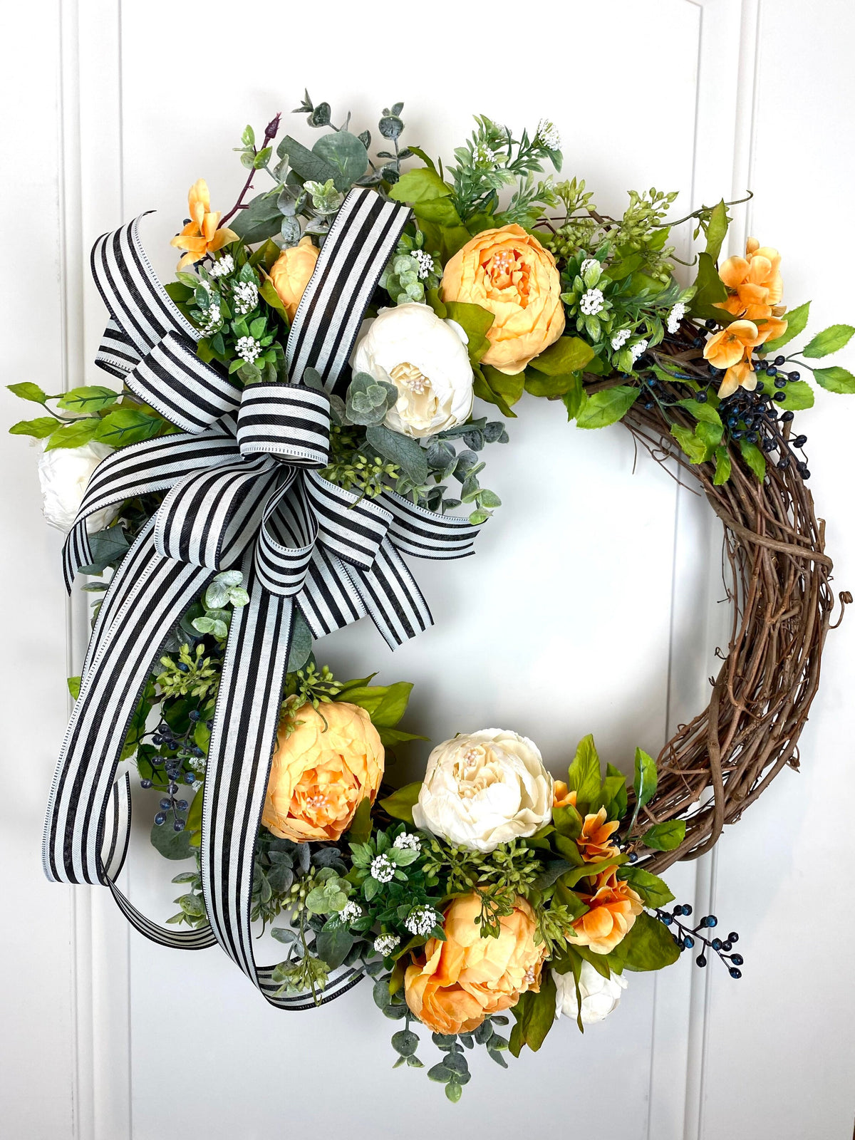 Summer Wreath, Peony Wreath, Tuscan Wreath, French Country Wreath, Spring wreath, Front Door Wreath, Summer Wreath