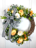 Summer Wreath, Peony Wreath, Tuscan Wreath, French Country Wreath, Spring wreath, Front Door Wreath, Summer Wreath