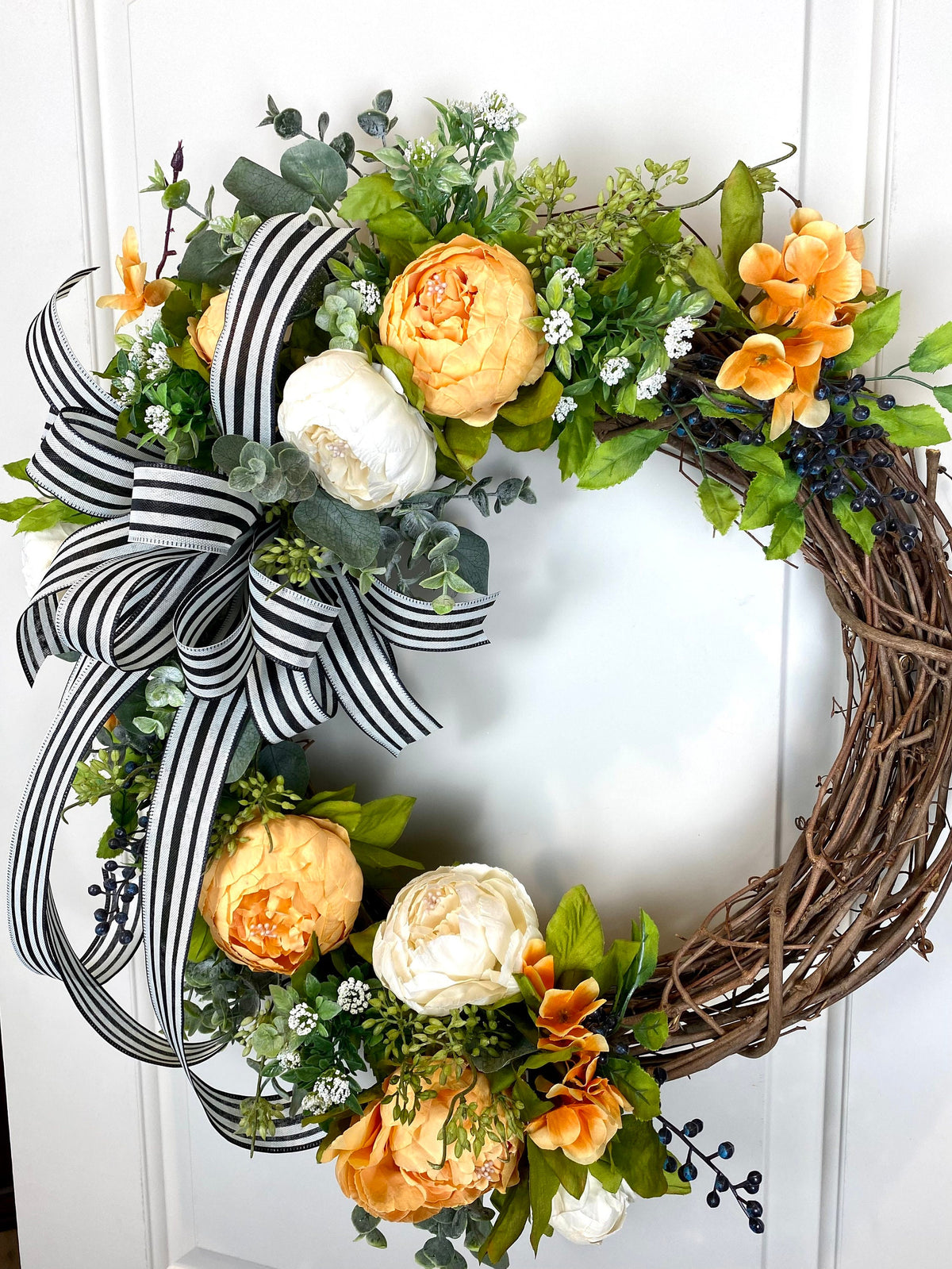 Summer Wreath, Peony Wreath, Tuscan Wreath, French Country Wreath, Spring wreath, Front Door Wreath, Summer Wreath