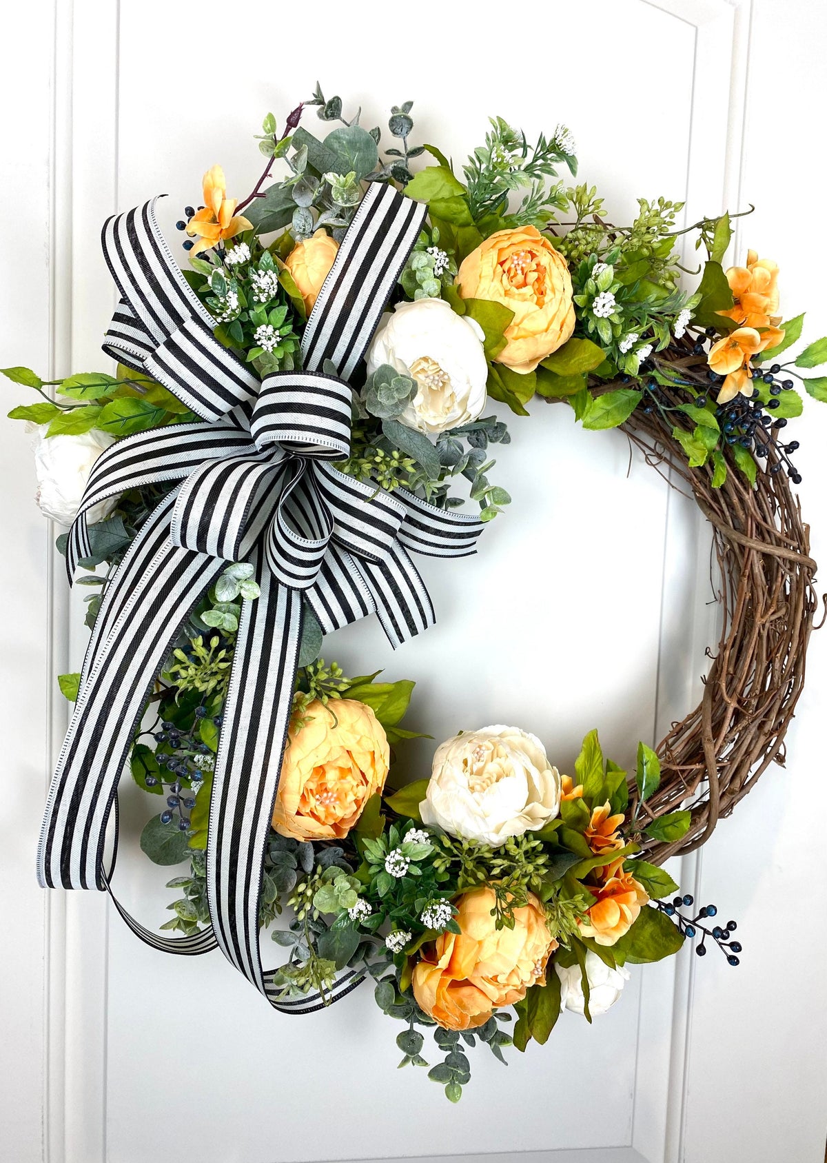 Summer Wreath, Peony Wreath, Tuscan Wreath, French Country Wreath, Spring wreath, Front Door Wreath, Summer Wreath