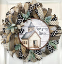 Farmhouse Wreath, Church, Amazing Grace Christian Decor, Summer Wreath Front Door, Farmhouse All Season Wreath, Summer