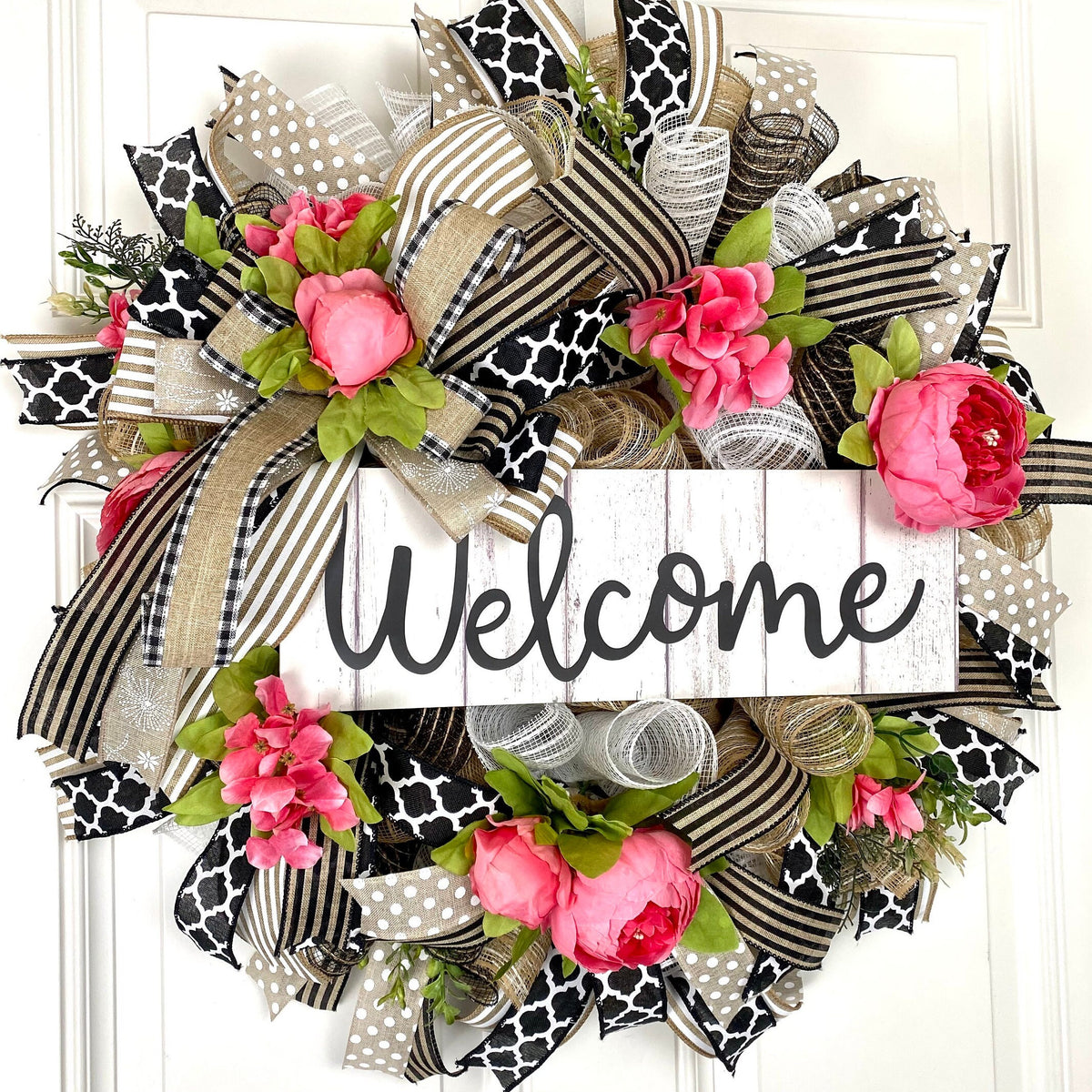 Summer Everyday Wreath Front Door, Peony Wreath, Farmhouse Wreath, Spring Wreath, Summer Deco Mesh, color options available