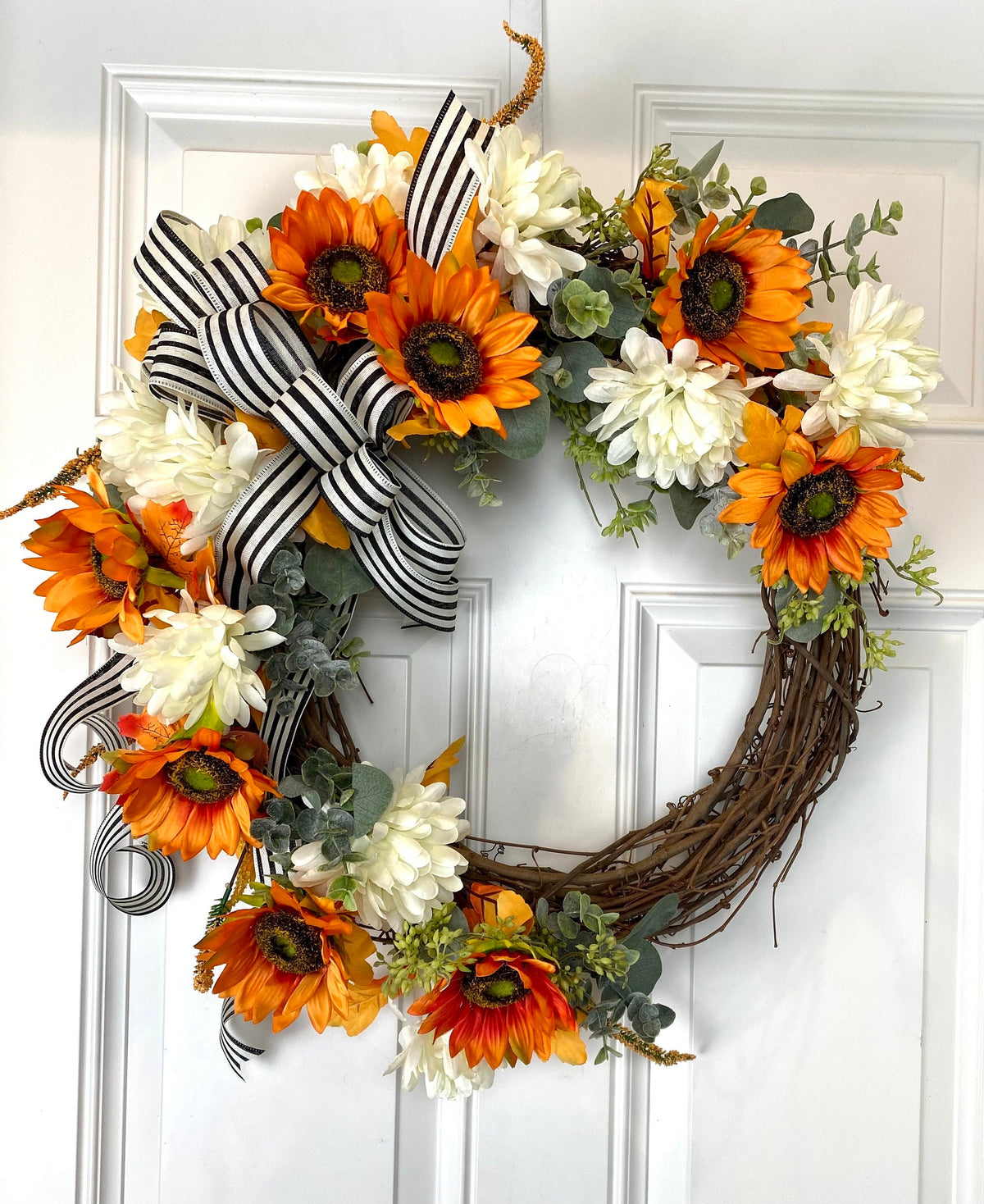 Fall Sunflower Wreath. Autumn Decor. Front Door Wreath