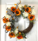 Fall Sunflower Mum Wreath Autumn Decor