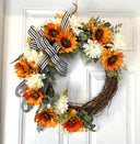 Fall Sunflower Wreath. Autumn Decor. Front Door Wreath