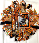 Fall Wreath for Front Door,  Pumpkin Spice Jesus Christ, Christian Wreath, Thanksgiving Decor, Mesh Wreath