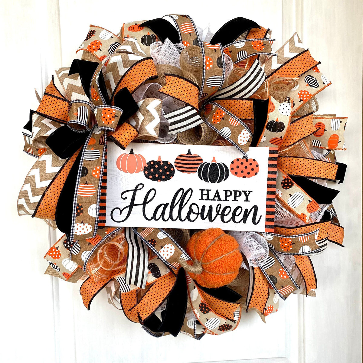 Halloween Decor, Pumpkin, Fall Wreath, Autumn, Home Decor