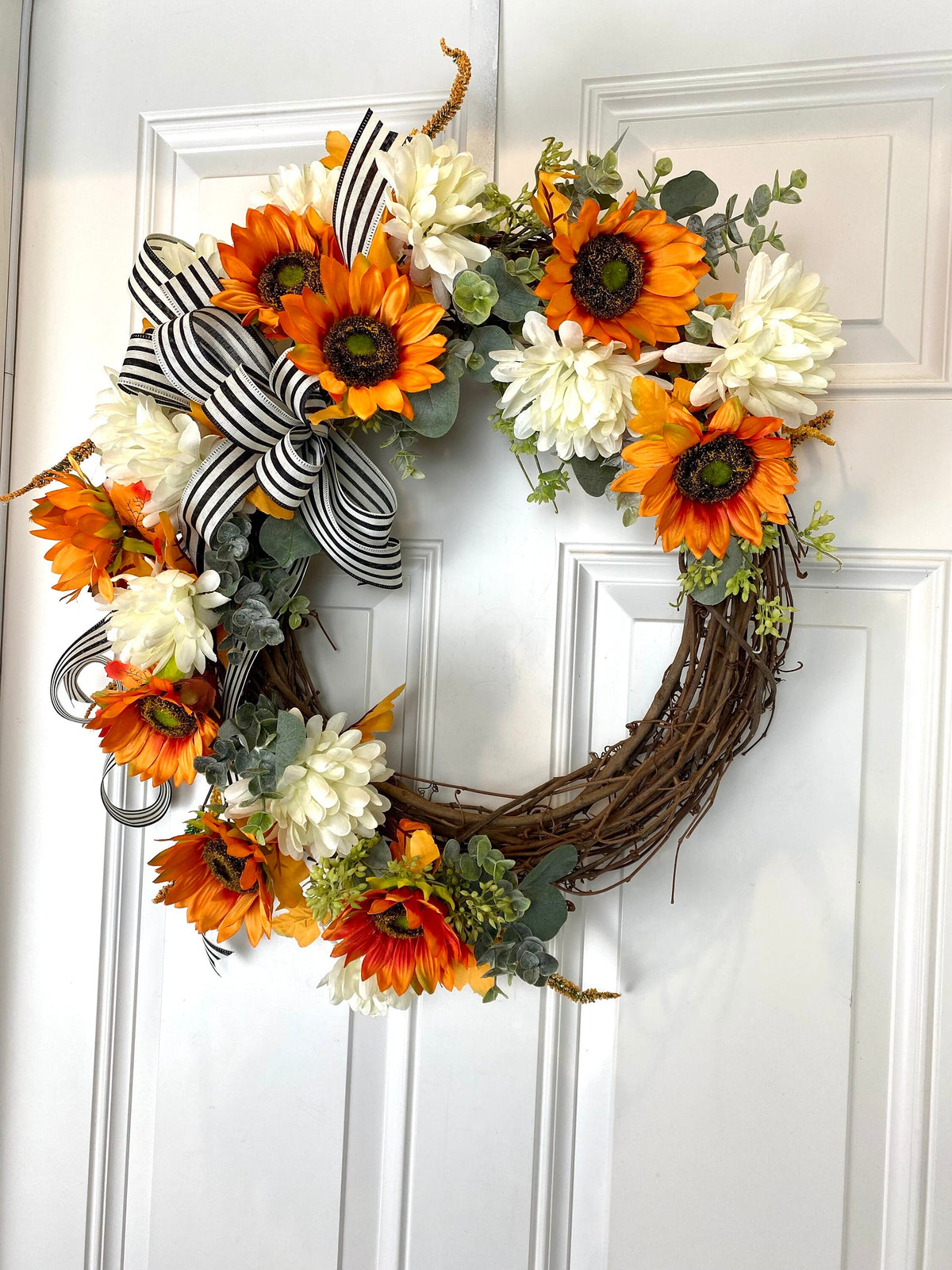 Fall Sunflower Wreath. Autumn Decor. Front Door Wreath