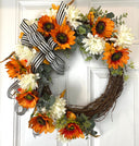 Fall Sunflower Wreath. Autumn Decor. Front Door Wreath