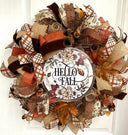 Fall Wreath, Farmhouse, Autumn, Thanksgiving Decor, Mesh Wreath