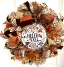 Fall Farmhouse Wreath: Boho Autumn Thanksgiving Porch Decor