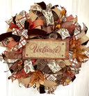 Fall Wreath, Farmhouse, Autumn, Thanksgiving Decor, Mesh Wreath