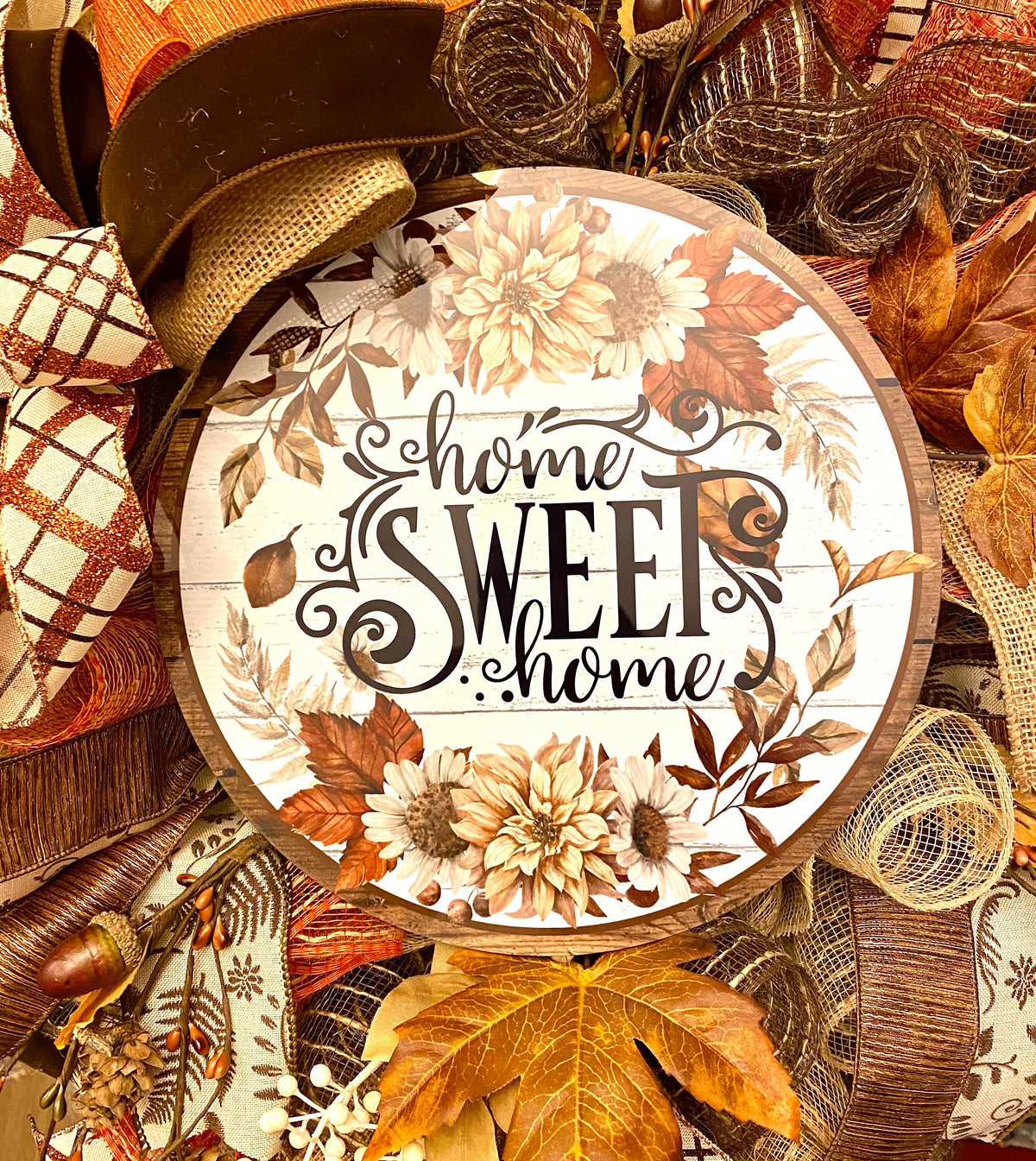 Fall Wreath, Farmhouse, Autumn, Thanksgiving Decor, Mesh Wreath