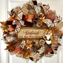 Fall Nut House Wreath with Adorable Squirrel