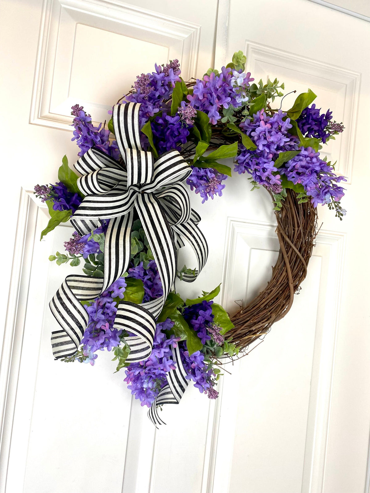 Lavender & Eucalyptus Wreath, Front Door Summer Wreath, Wreath for Front Door, Everyday Wreath, Purple Wreath